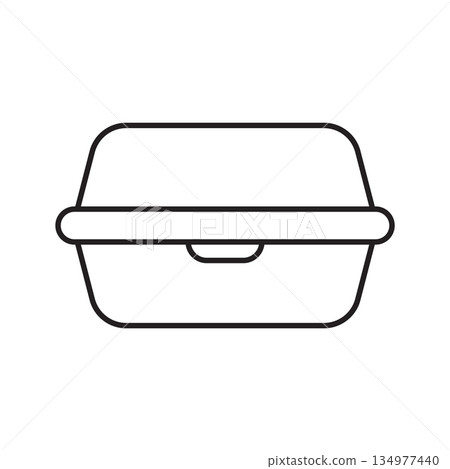 Disposable Food Container Icon. Takeout Lunch Box. Disposable Food Container Icon. Takeout Lunch Box. 134977440