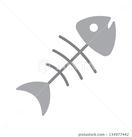 Fish Skeleton Isolated on White Background 134977442