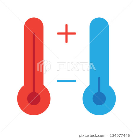 Weather Forecast Plus and Minus Signs Symbol 134977446