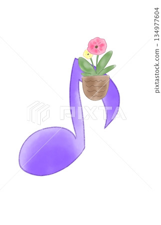 Musical notes with flowers Musical notes with flowers 134977604