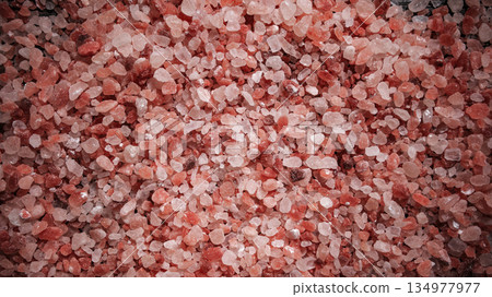 Pink Himalayan Salt Crystals Texture Close-Up Background 134977977