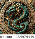 華麗的龍形裝飾 134979449