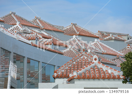 The red-tiled Memorial Museum in the Peace Memorial Park The red-tiled Memorial Museum in the Peace Memorial Park 134979516