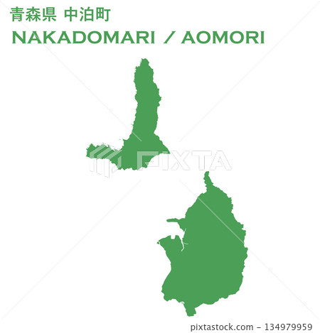 日本向量插圖地圖:青森縣中泊町地圖 日本向量插圖地圖:青森縣中泊町地圖 134979959