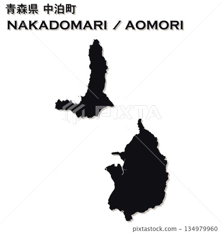 日本向量插圖地圖:青森縣中泊町地圖 日本向量插圖地圖:青森縣中泊町地圖 134979960