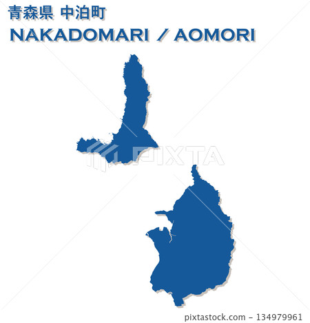 日本向量插圖地圖:青森縣中泊町地圖 日本向量插圖地圖:青森縣中泊町地圖 134979961