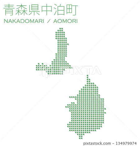 日本向量插圖地圖:青森縣中泊町點狀地圖 日本向量插圖地圖:青森縣中泊町點狀地圖 134979974