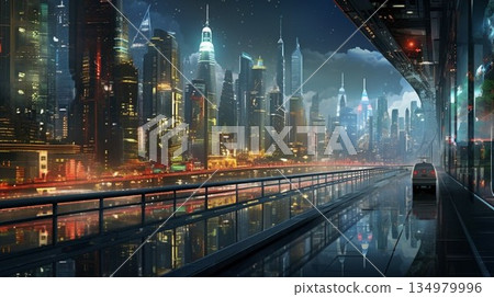 從出租車站看到的未來主義建築 134979996