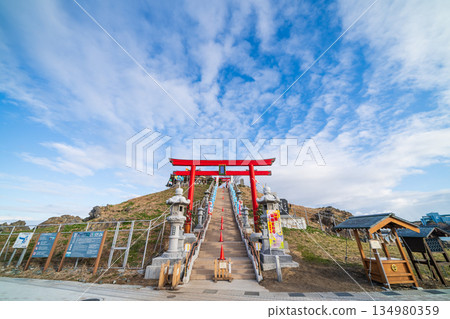 "Aomori Prefecture" Kabushima Shrine Scenery in New Year's Winter "Aomori Prefecture" Kabushima Shrine Scenery in New Year's Winter 134980359