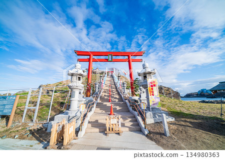 "Aomori Prefecture" Kabushima Shrine Scenery in New Year's Winter "Aomori Prefecture" Kabushima Shrine Scenery in New Year's Winter 134980363
