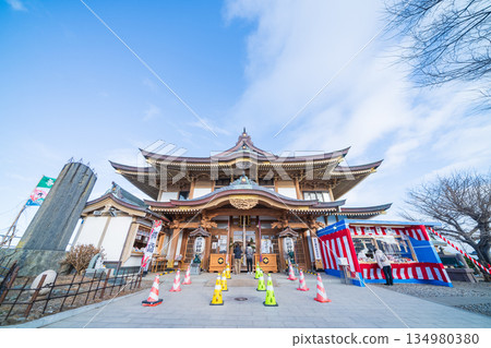 "Aomori Prefecture" Kabushima Shrine Scenery in New Year's Winter "Aomori Prefecture" Kabushima Shrine Scenery in New Year's Winter 134980380