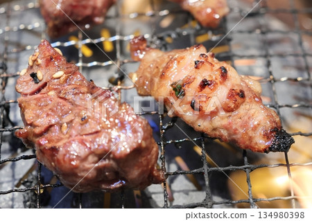 Japanese black beef grilled meat (Harami) 134980398