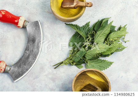 Herbal Medicine Ingredients on Table 134980625