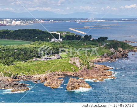 Aerial photography of Tanesashi Coast, Aomori Prefecture, summer 134980738