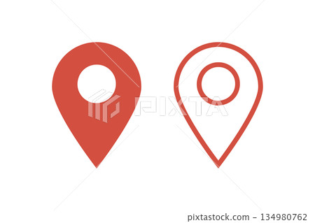 Illustration material: Cute map pin icon pin point. pin location 134980762