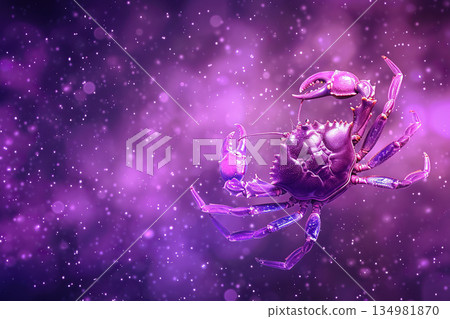 Astrological abstract composition with concept of Cancer zodiac sign symbol 134981870