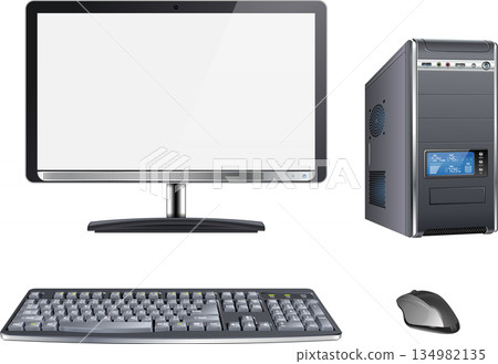 High Detailed Modern Computer 134982135