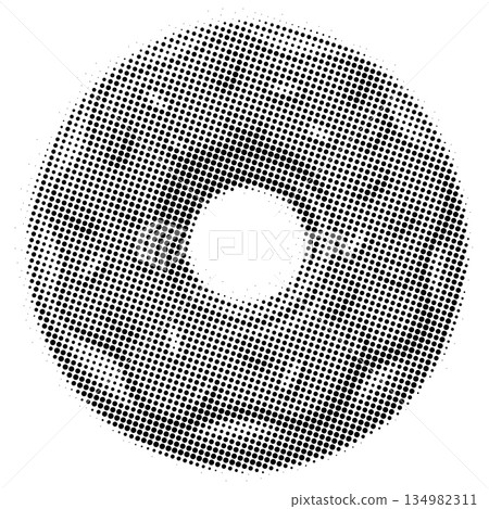 Halftone Donut or Ring Shape with a Circular Hole in the Center Halftone Donut or Ring Shape with a Circular Hole in the Center 134982311