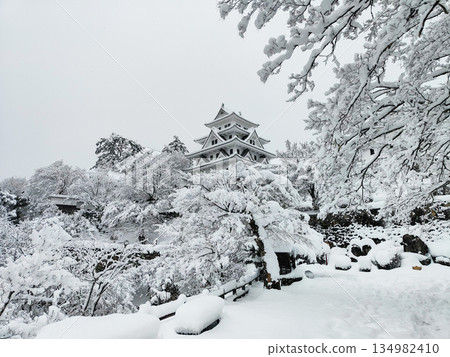 Gujo Hachiman Castle in the snow Gujo Hachiman Castle in the snow 134982410