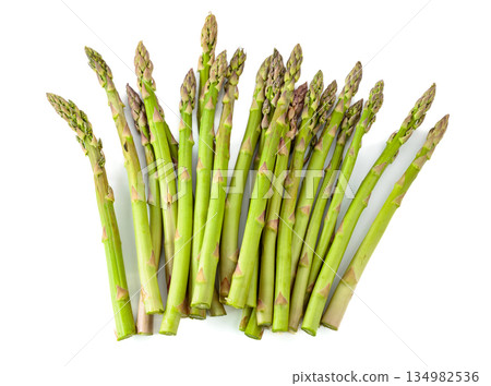 Fresh asparagus isolated on white. Fresh asparagus isolated on white. 134982536