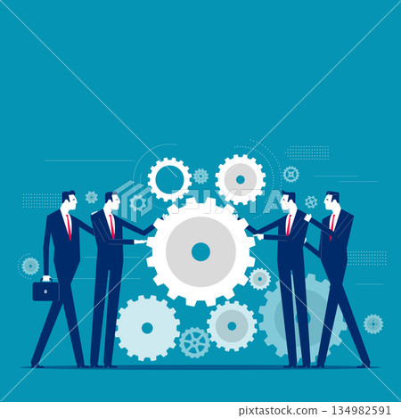 Teamwork. Business team with hand coordination 134982591