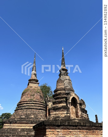 Wat Mahathat ruins in Sukhothai Historical Park 134982892