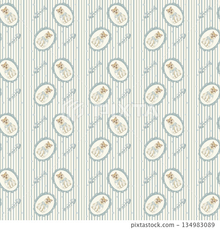 Seamless Cat Pattern in Soft Earth Tones Seamless Cat Pattern in Soft Earth Tones 134983089
