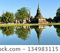 Mirror phenomenon at the Sukhothai Historical Park, a World Heritage Site 134983115