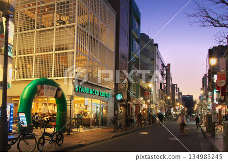 Bustling Hiroo Walking Street at dusk on the New Year's Eve. Cityscape (December 2025) 134983245