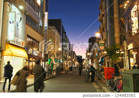 Bustling Hiroo Walking Street at dusk on the New Year's Eve. Cityscape (December 2025) 134983501