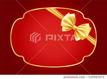 Red Gold Christmas card bg. Vintage luxury frame with border. Red Gold Christmas card bg. Vintage luxury frame with border. 134983972