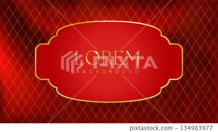 Red Gold Christmas red price tag. Vintage luxury frame Red Gold Christmas red price tag. Vintage luxury frame 134983977