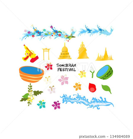 songkran Water Festival with Water Guns Songkran happy new year thailand holiday festival songkran Water Festival with Water Guns Songkran happy new year thailand holiday festival 134984089