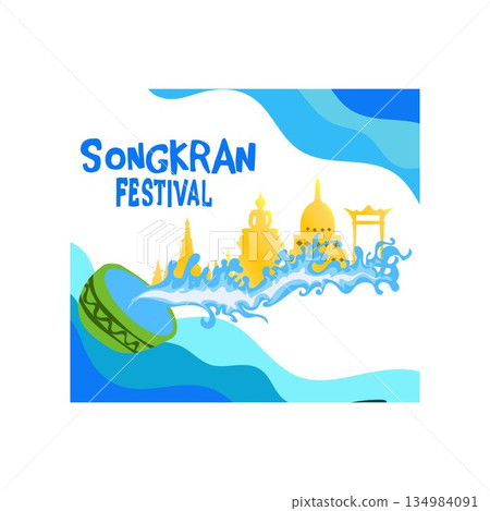 songkran Water Festival with Water Guns Songkran happy new year thailand holiday festival 134984091