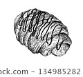 Croissant handdrawn sketch 7 134985282