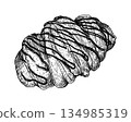 Croissant handdrawn sketch 6 134985319