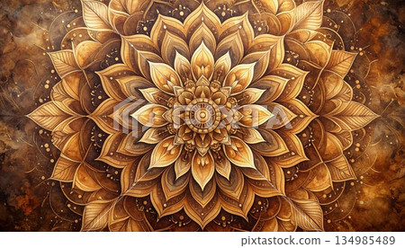 棕色曼陀羅 134985489
