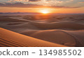 Sunset Over a Serene Desert Dune 42-3 134985502