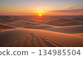 Sunset Over a Serene Desert Dune 42-1 134985504