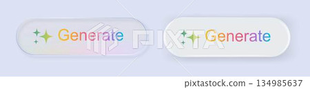 AI Generate icon button. Generate technology ideas from machine learning. Generative button. UI UX elements. Vector 134985637