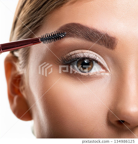 Masterful Eyebrow Grooming Close-Up Artistry 134986125
