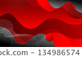 Modern Red and Black Abstract Wave Background with Dynamic Flow 134986574