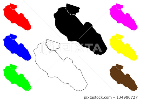 Wah Cantonment city (Islamic Republic of Pakistan) map vector illustration, scribble sketch Wah Cantt map 134986727