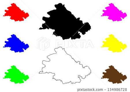 Nablus city (State of Palestine, Palestinian territories) map vector illustration, scribble sketch Nabulus map 134986728