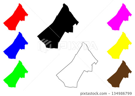 Fernando de la Mora city (Republic of Paraguay) map vector illustration, scribble sketch map Fernando de la Mora city (Republic of Paraguay) map vector illustration, scribble sketch map 134986799