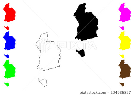 Batangas city (Calabarzon Region, Republic of the Philippines, ROP) map vector illustration, scribble sketch Batangas map 134986837
