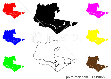 Bayambang city (Ilocos Region, Republic of the Philippines, ROP) map vector illustration, scribble sketch Bayambang map 134986838