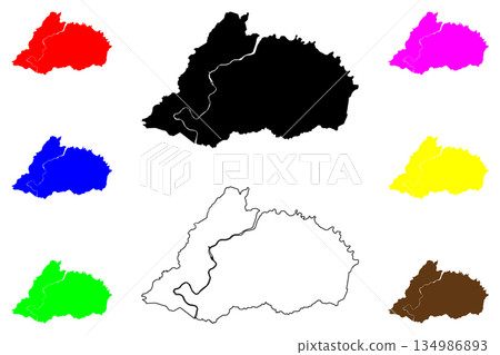 Cabanatuan city (Central Luzon Region, Republic of the Philippines, ROP) map vector illustration, scribble sketch Cabanatuan map 134986893