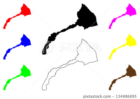 Cabuyao city (Calabarzon Region, Republic of the Philippines, ROP) map vector illustration, scribble sketch Cabuyao map 134986895