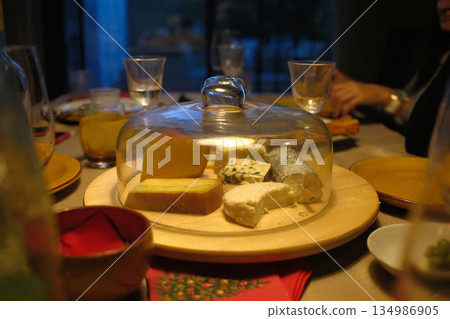 swiss and french wooden board variety cheese ready to eat swiss and french wooden board variety cheese ready to eat 134986905